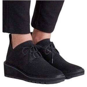 NWOT Eileen Fisher Wilson Black Lace Up Shoes Size 8.5